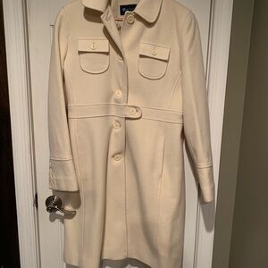 Kenneth Cole Reaction Cream Trench Coat with Classic Collar